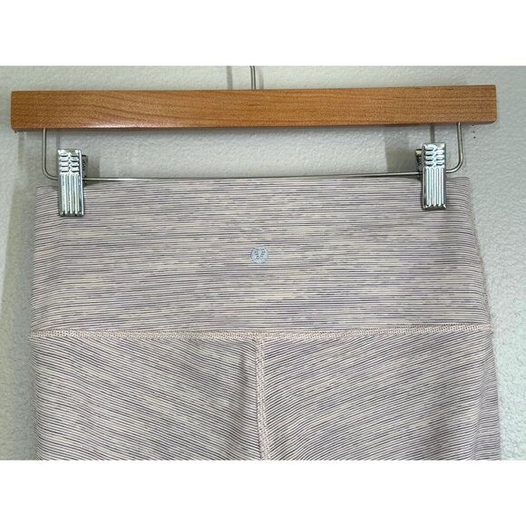 Lululemon Wunder Under Womens High-Rise Crop‎ Leggings Sz 8 Heathered Light Pink - Picture 7 of 12